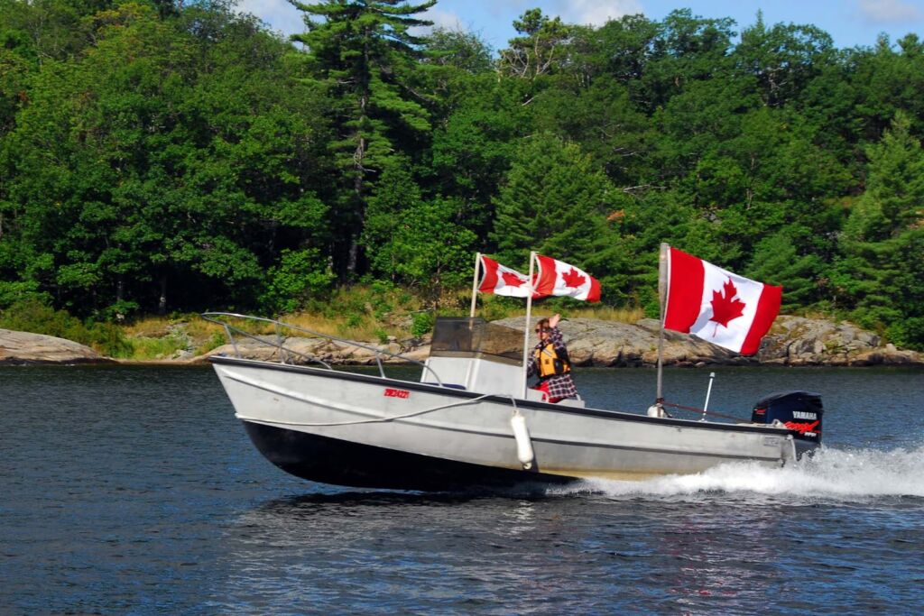 boat parade canadian flags