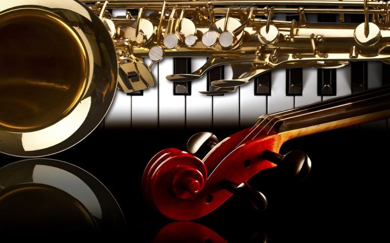 horns violin piano photo
