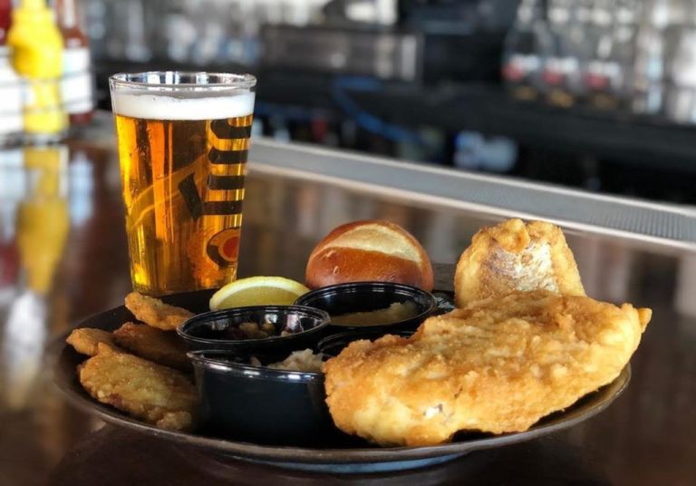 fish with a beer