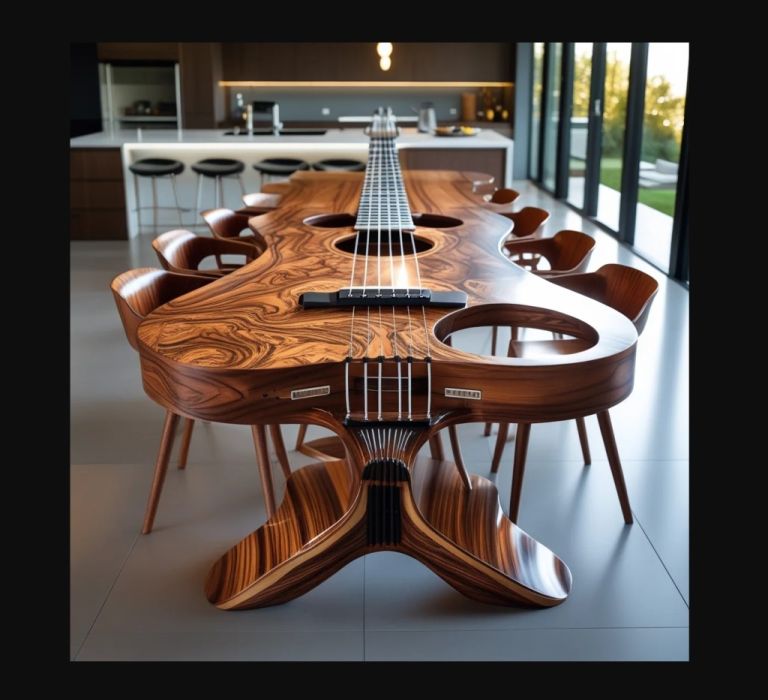 table guitar shaped